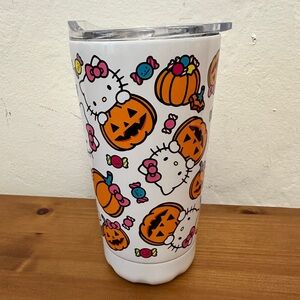 EUC Halloween Hello Kitty Pumpkin Insulated Stainless Steel 18 oz. Tumbler